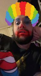 Preview for a Spotlight video that uses the Clown Face Lens