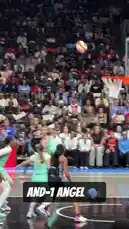 A pivotal moment from a WNBA game between the Atlanta Dream and the Las Vegas Aces. The video captures a player from the Atlanta Dream making a crucial play near the basket, followed by her teammates rushing to celebrate the successful outcome. The crowd is visibly engaged, adding to the electric atmosphere of the professional basketball game. by @wnba with Original Sound by wnba