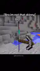 Watch a Minecraft character, created by RizznMemes, undergo a humorous slimming animation. The blocky figure stretches vertically, transforming into an impossibly thin stick-like entity. This short clip showcases creative character design and animation within the game. by @rizznmemes with Original Sound by rizznmemes