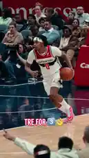 Watch the Washington Wizards in action as player Johnson III hits a clutch three-pointer during an intense NBA game. This highlight captures the energy of professional basketball, featuring the team's signature white uniforms with red and black accents, the player's celebratory reaction, and the vibrant atmosphere of the arena. A perfect showcase of skill and team spirit. by @washwizards with original sound