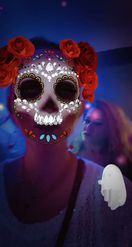 Preview for a Spotlight video that uses the Sugar Skull Lens