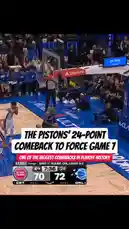 Witness the Detroit Pistons execute one of the most remarkable comebacks in NBA playoff history, trailing by as many as 24 points against the Orlando Magic. This intense highlight reel captures the pivotal moments of their comeback, including crucial plays, clutch three-pointers, and defensive stops that forced a decisive Game 7. by @nbapistons with Original Sound by nbapistons
