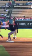 Watch a San Francisco Giants player execute a base running drill during practice at Oracle Park. He sprints towards a base, slides in a safe tag, and then throws the ball to another player. This clip captures the intensity and precision of professional baseball training. by @sfgiants with Original Sound by sfgiants
