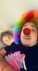 Preview for a Spotlight video that uses the Funny Clown Lens