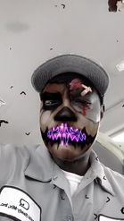 Preview for a Spotlight video that uses the Halloween Mask Lens