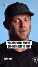 Relive the incredible moment when Raiders tight end Travis Bowers made a one-handed catch against the Chargers. The play, initially ruled incomplete, was overturned after review, sparking celebration. This highlight features the iconic catch, post-play reactions, and commentary from Bowers himself, all presented in a classic NFL Films style. by @nfl with Original Sound by nfl