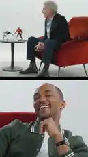 In a candid interview setting, actors Anthony Hopkins and Sam Wilson (Falcon) sit in red armchairs and discuss the upcoming film 'Captain America: Brave New World'. The conversation is interspersed with promotional text cards announcing the movie's IMAX release. by @marvel with marvel by Original Sound