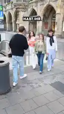 In this street challenge hosted by Finnel, four young people attempt to 'top' the amount of money their parents will transfer for a luxury item. One person asks their mother for €650 for a bag, another asks their father for €700 for a bag, and a third asks for €800 for Louis Vuitton shoes. The final question is whether they should keep the €100 prize or donate it to charity. by @finnel with Original Sound by finnel