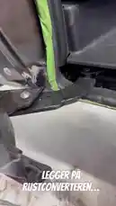 In this detailed tutorial from Viking Custom Craft, a technician demonstrates the proper application of a rust preventative spray to a vehicle's undercarriage. The process includes using green painter's tape to mask off surrounding body panels, ensuring clean lines and protecting painted surfaces. The technician methodically coats various metal components, including frame rails and suspension parts, to prevent corrosion. This hands-on guide provides practical tips for automotive maintenance and protection. by @vikingcustom with original sound