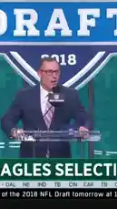 Watch the 2018 NFL Draft unfold live from the Eagles' perspective. This video captures the excitement of the event, including the draft announcer revealing picks like M. Davis and D. Goedert, and the electric atmosphere as fans react to their team's selections. by @eagles with Original Sound by eagles