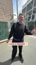 A fan of the San Francisco 49ers takes on a fun challenge outside Levi's Stadium. He gives instructions for a balloon to be shot 'that way' so it blows back to him. After a successful attempt, he celebrates his 'first try' win with excitement. by @sf49ers with Original Sound by sf49ers