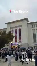 A bustling crowd gathers outside Gate 6 of Yankee Stadium in The Bronx before an MLB game. Fans in team jerseys mingle and move towards the entrance, creating an electric pre-game atmosphere. by @mlb with Original Sound by mlb