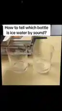 Watch as RizznMemes demonstrates a clever trick to identify which of two bottles contains ice water, all by listening to the sound it makes when poured. This simple yet fascinating life hack uses the distinct auditory difference between regular water and ice water to help you guess correctly. by @rizznmemes with Original Sound by rizznmemes