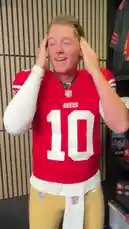 In a lively locker room setting, a San Francisco 49ers player shares his personal hair care routine, inspired by popular Reddit advice. He demonstrates techniques like using clay for texture and styling with a hat, providing fans with a fun and informative look behind the scenes. by @sf49ers with Original Sound by sf49ers