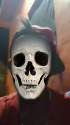 Preview for a Spotlight video that uses the Flaming Skull Lens