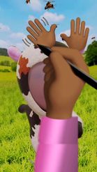 Preview for a Spotlight video that uses the Running Cow From Bees Lens