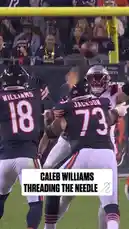 Witness the incredible precision of Chicago Bears quarterback Caleb Williams as he threads a perfect pass through a tight window. This highlight showcases his ability to deliver under pressure, making a difficult throw look effortless. by @nfl with Original Sound by nfl
