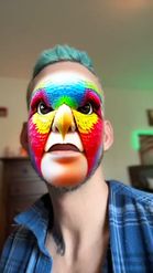 Preview for a Spotlight video that uses the Parrot Facepaint Lens