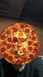 Preview for a Spotlight video that uses the Pizza Face Lens