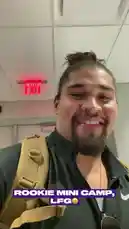 A Minnesota Vikings player shares his excitement during Rookie Mini Camp. He smiles and speaks to the camera while walking through a hallway, giving fans an exclusive behind-the-scenes glimpse of the NFL offseason program. by @vikings with Original Sound by vikings