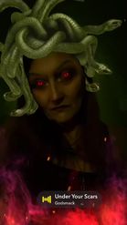Preview for a Spotlight video that uses the Medusa Character Lens