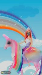 Preview for a Spotlight video that uses the Barbie Unicorn Lens