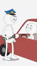 A police officer pulls over a driver who admits to seeing the red light but claims they didn't stop. This humorous stick figure animation explores a common traffic violation scenario with a twist. by @madittstudios with Original Sound by madittstudios