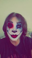 Preview for a Spotlight video that uses the clown makeup Lens