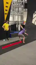 Witness an incredible display of athleticism and fun as Winchumbo and friends take on a custom flip cup challenge inside an indoor parkour facility. Players attempt daring acrobatic moves like backflips and handstands to knock over a line of red cups, all while a giant suspended cup counts down their progress. It's a perfect blend of skill-based games and freestyle parkour. by @winchumbo with Original Sound by winchumbo