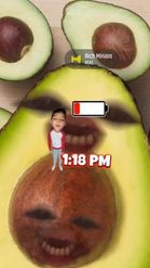 Preview for a Spotlight video that uses the Avocado Face Lens
