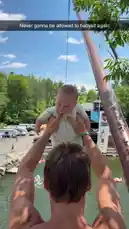 In this fun and surprising clip from Digiflips, a man stands on a platform above a lake, holding a giant ice cream cone. He jumps feet-first into the water, creating a massive splash. The large, white ice cream cone floats away on the surface as he resurfaces, making for a hilarious and unexpected moment. by @digiflips with Original Sound by digiflips