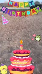 Preview for a Spotlight video that uses the HappyBirthdayCake Lens