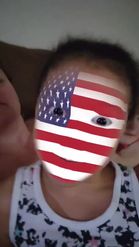 Preview for a Spotlight video that uses the American Flag Face Lens