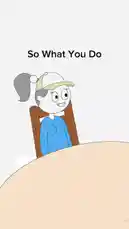 A minimalist animated sequence from Maditt Studios features two characters in a dialogue exchange. A female character with a ponytail and cap states, 'So What You Do,' followed by a male character with glasses replying, 'Actually.' She then reveals, 'I Like To Swim,' to which he responds with a knowing, 'I Know.' The simple art style and conversational text create a humorous and relatable interaction. by @madittstudios with Original Sound by madittstudios