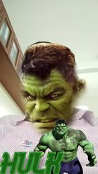 Preview for a Spotlight video that uses the Hulk Face 3D Lens
