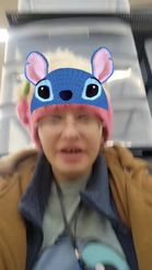 Preview for a Spotlight video that uses the stitch hat Lens