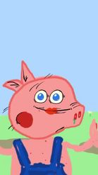 Preview for a Spotlight video that uses the Cartoon Pig Lens