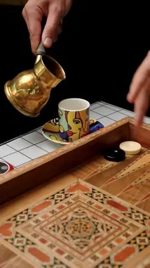 This captivating visual journey takes you through the artistry of food and drink preparation. It begins with the rich pour of coffee into a vibrant cup, transitions to a server presenting a traditional platter of Middle Eastern cuisine, showcases the delicate process of making savory flatbread, and culminates in the creation of a decadent pancake dessert drizzled with caramel sauce. Each frame highlights the skill and presentation involved in crafting these culinary delights. by @directline with directline by Original Sound