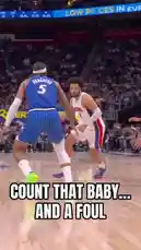 In a pivotal moment during a Detroit Pistons game, player Isaiah Stewart (#12) executes a powerful offensive play. After coming off a pick-and-roll, he drives aggressively to the basket, absorbing contact from an Orlando Magic defender, and finishes the layup while drawing a foul. The sequence, highlighted by on-screen text 'COUNT THAT BABY... AND A FOUL,' captures the intensity of the playoff series. The crowd erupts as the ball goes through the net, showcasing a key scoring opportunity for the Pistons. by @nbapistons with Original Sound by nbapistons