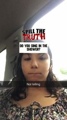 Preview for a Spotlight video that uses the SPILL THE TRUTH Lens