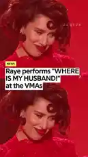 Witness Raye deliver a powerful and visually stunning performance of her song 'Where Is My Husband?' at the VMAs. Dressed in a vibrant red outfit, she commands the stage with energy and emotion, backed by a full band under dramatic red lighting. by @geniusverified with Original Sound by geniusverified