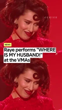 Witness Raye deliver a powerful and visually stunning performance of her song 'Where Is My Husband?' at the VMAs. Dressed in a vibrant red outfit, she commands the stage with energy and emotion, backed by a full band under dramatic red lighting. by @geniusverified with Original Sound by geniusverified
