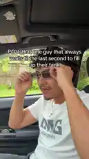 A relatable POV skit from Horsepower Hills humorously depicts the common habit of drivers who wait until their car is almost out of gas before refueling. The video cuts between a young man driving and another reacting with disbelief, perfectly capturing a shared experience among car owners. by @horsepwrhills with horsepwrhills by Original Sound