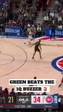 In a heart-stopping final play of the first quarter, Javonte Green receives the inbound pass with just one second remaining. He drives to the basket and finishes with a powerful dunk over the defender, securing the win for the Detroit Pistons against the Cleveland Cavaliers. The crowd erupts as the buzzer sounds, celebrating the dramatic victory. by @nba with Original Sound by nba