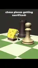In this animated chess battle, SpongeBob SquarePants dramatically sacrifices his pawn in a comical yet strategic move. Watch as the iconic cartoon character takes center stage on the chessboard, bringing humor and excitement to the classic game. This playful scene perfectly blends pop culture with chess strategy, making it a fun watch for fans of both. by @chesscom with Original Sound by chesscom