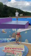 Witness an incredible display of parkour skills as Winchumbo navigates a massive outdoor obstacle course inspired by Toy Story. This split-screen video contrasts his real-world athletic feats with animated scenes from the beloved movie franchise, creating a unique crossover experience. by @winchumbo with Cash Machine by Oliver Tree