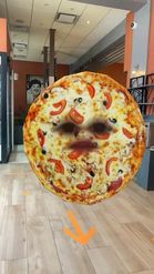 Preview for a Spotlight video that uses the Pizza face Lens