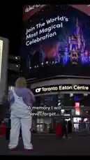 This captivating clip captures a moment at Toronto Eaton Centre where a person, seemingly inspired by pop culture, performs a dramatic dance move under the glow of massive digital billboards. The scene transitions into an intimate close-up, revealing personal details like a chain necklace and tattoos, all while the text 'A memory I will never forget...' sets a nostalgic tone. by @iamtalk with iamtalk by Original Sound