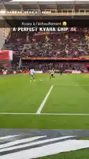 Witness a stunning moment of skill as Kvaratskhelia delivers a 'perfect chip' pass during a Ligue 1 match. This dynamic play, captured live at the stadium, showcases the player's vision and precision under pressure. by @ligue1 with Original Sound by Contains: O MUNDO INTERIOR FUNK (Slowed) - 74blade