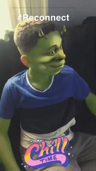 Preview for a Spotlight video that uses the shrek wap Lens